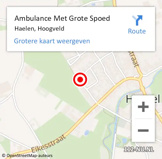 Locatie op kaart van de 112 melding: Ambulance Met Grote Spoed Naar Haelen, Hoogveld op 11 maart 2024 09:17
