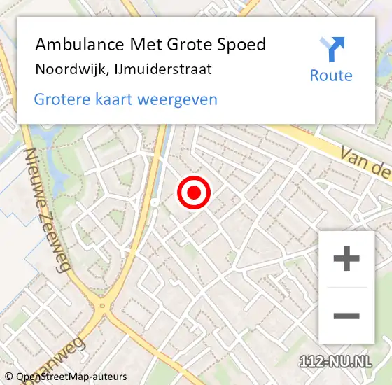 Locatie op kaart van de 112 melding: Ambulance Met Grote Spoed Naar Noordwijk, IJmuiderstraat op 11 maart 2024 09:37