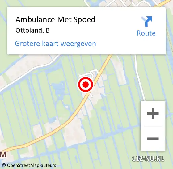 Locatie op kaart van de 112 melding: Ambulance Met Spoed Naar Ottoland, B op 11 maart 2024 10:13