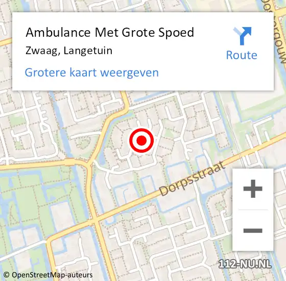 Locatie op kaart van de 112 melding: Ambulance Met Grote Spoed Naar Zwaag, Langetuin op 11 maart 2024 10:47