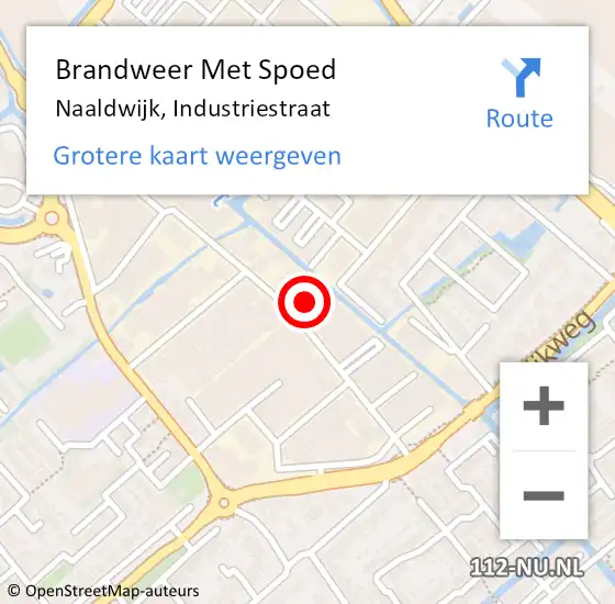 Locatie op kaart van de 112 melding: Brandweer Met Spoed Naar Naaldwijk, Industriestraat op 11 maart 2024 11:16