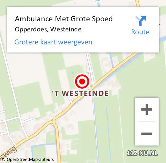 Locatie op kaart van de 112 melding: Ambulance Met Grote Spoed Naar Opperdoes, Westeinde op 11 maart 2024 11:40