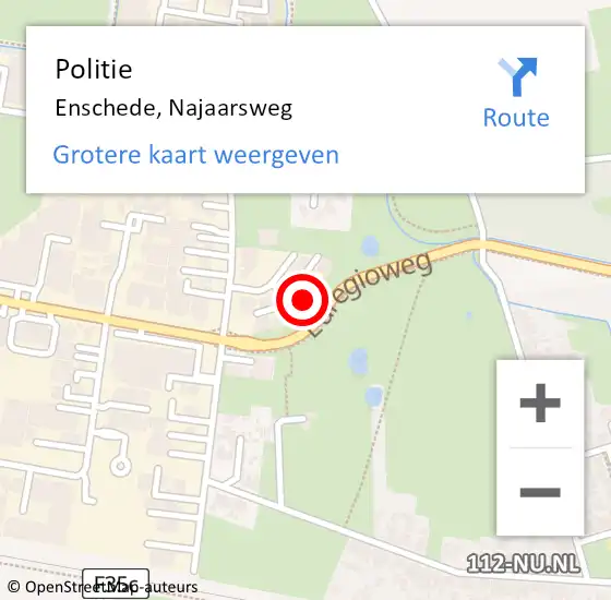 Locatie op kaart van de 112 melding: Politie Enschede, Najaarsweg op 11 maart 2024 11:49