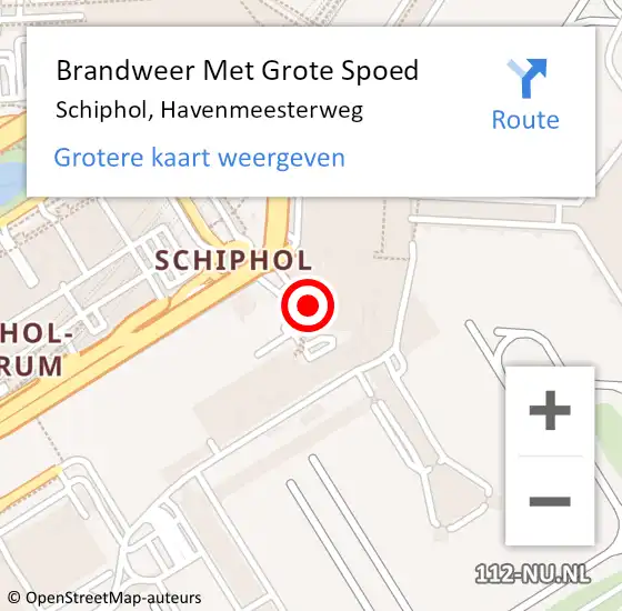Locatie op kaart van de 112 melding: Brandweer Met Grote Spoed Naar Schiphol, Havenmeesterweg op 11 maart 2024 13:10