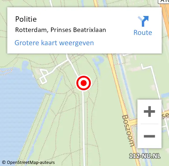 Locatie op kaart van de 112 melding: Politie Rotterdam, Prinses Beatrixlaan op 11 maart 2024 13:29