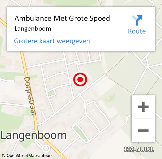 Locatie op kaart van de 112 melding: Ambulance Met Grote Spoed Naar Langenboom op 11 maart 2024 13:50