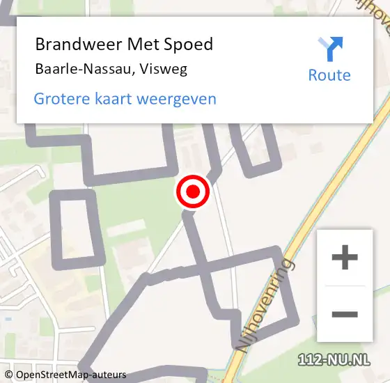 Locatie op kaart van de 112 melding: Brandweer Met Spoed Naar Baarle-Nassau, Visweg op 11 maart 2024 14:25