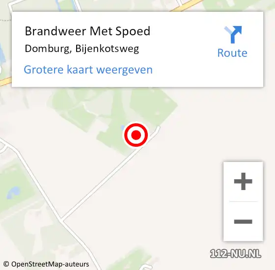 Locatie op kaart van de 112 melding: Brandweer Met Spoed Naar Domburg, Bijenkotsweg op 11 maart 2024 14:34