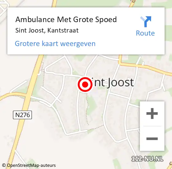 Locatie op kaart van de 112 melding: Ambulance Met Grote Spoed Naar Sint Joost, Kantstraat op 28 september 2014 20:22