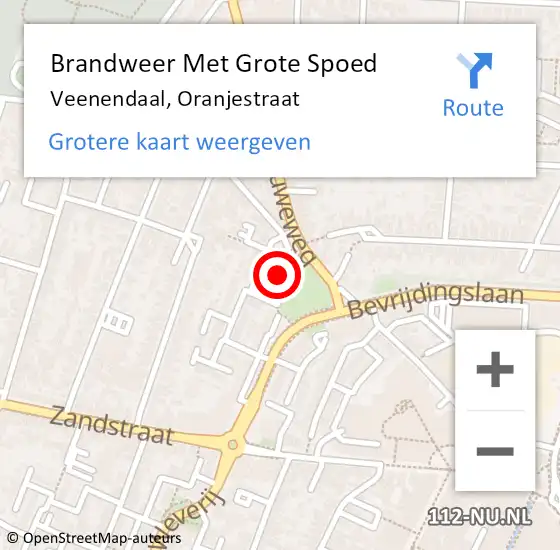 Locatie op kaart van de 112 melding: Brandweer Met Grote Spoed Naar Veenendaal, Oranjestraat op 11 maart 2024 16:05