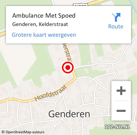 Locatie op kaart van de 112 melding: Ambulance Met Spoed Naar Genderen, Kelderstraat op 28 september 2014 20:38