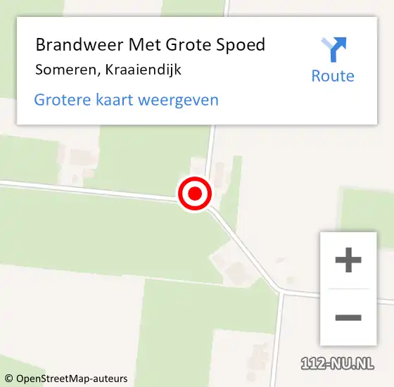Locatie op kaart van de 112 melding: Brandweer Met Grote Spoed Naar Someren, Kraaiendijk op 11 maart 2024 18:45