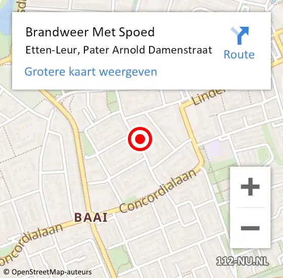 Locatie op kaart van de 112 melding: Brandweer Met Spoed Naar Etten-Leur, Pater Arnold Damenstraat op 11 maart 2024 18:57