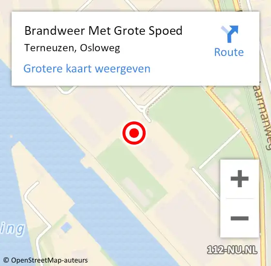 Locatie op kaart van de 112 melding: Brandweer Met Grote Spoed Naar Terneuzen, Osloweg op 11 maart 2024 19:27