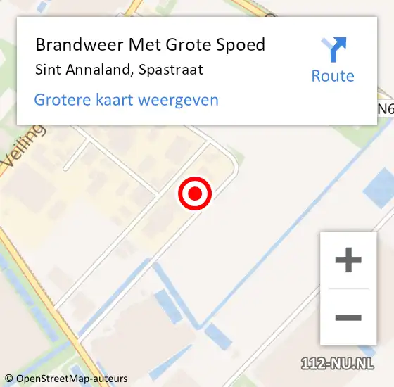 Locatie op kaart van de 112 melding: Brandweer Met Grote Spoed Naar Sint Annaland, Spastraat op 11 maart 2024 19:32