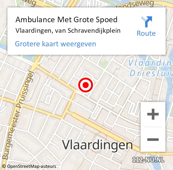 Locatie op kaart van de 112 melding: Ambulance Met Grote Spoed Naar Vlaardingen, van Schravendijkplein op 11 maart 2024 20:23