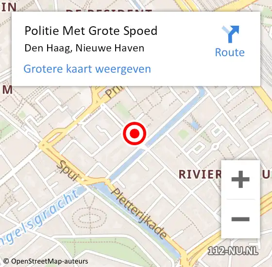 Locatie op kaart van de 112 melding: Politie Met Grote Spoed Naar Den Haag, Nieuwe Haven op 11 maart 2024 20:53