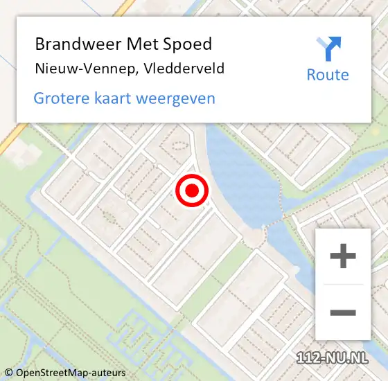 Locatie op kaart van de 112 melding: Brandweer Met Spoed Naar Nieuw-Vennep, Vledderveld op 11 maart 2024 21:38