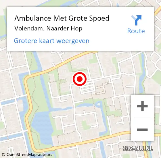 Locatie op kaart van de 112 melding: Ambulance Met Grote Spoed Naar Volendam, Naarder Hop op 28 september 2014 21:13