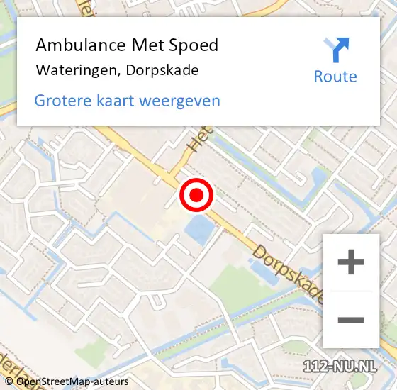 Locatie op kaart van de 112 melding: Ambulance Met Spoed Naar Wateringen, Dorpskade op 11 maart 2024 22:25