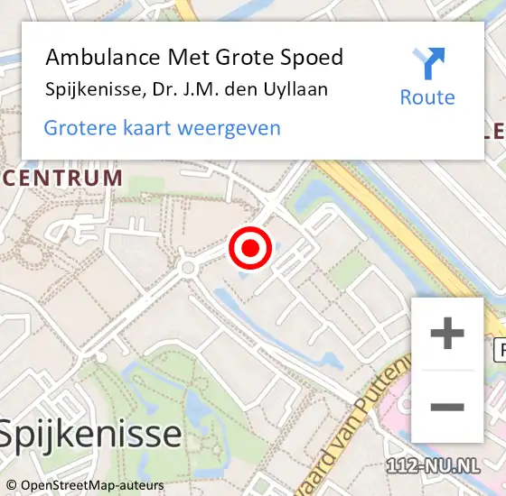 Locatie op kaart van de 112 melding: Ambulance Met Grote Spoed Naar Spijkenisse, Dr. J.M. den Uyllaan op 11 maart 2024 22:54