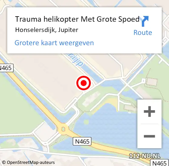 Locatie op kaart van de 112 melding: Trauma helikopter Met Grote Spoed Naar Honselersdijk, Jupiter op 12 maart 2024 00:14