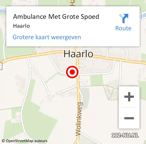 Locatie op kaart van de 112 melding: Ambulance Met Grote Spoed Naar Haarlo op 12 maart 2024 00:21