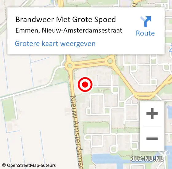 Locatie op kaart van de 112 melding: Brandweer Met Grote Spoed Naar Emmen, Nieuw-Amsterdamsestraat op 12 maart 2024 01:28