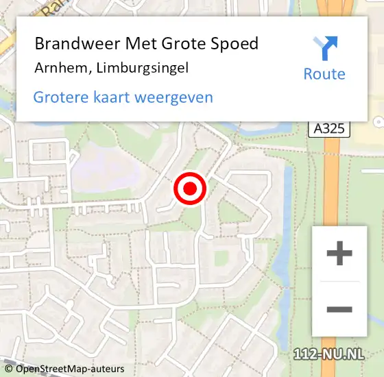 Locatie op kaart van de 112 melding: Brandweer Met Grote Spoed Naar Arnhem, Limburgsingel op 12 maart 2024 01:32