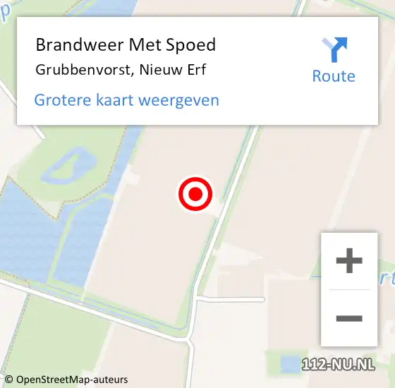 Locatie op kaart van de 112 melding: Brandweer Met Spoed Naar Grubbenvorst, Nieuw Erf op 12 maart 2024 01:40