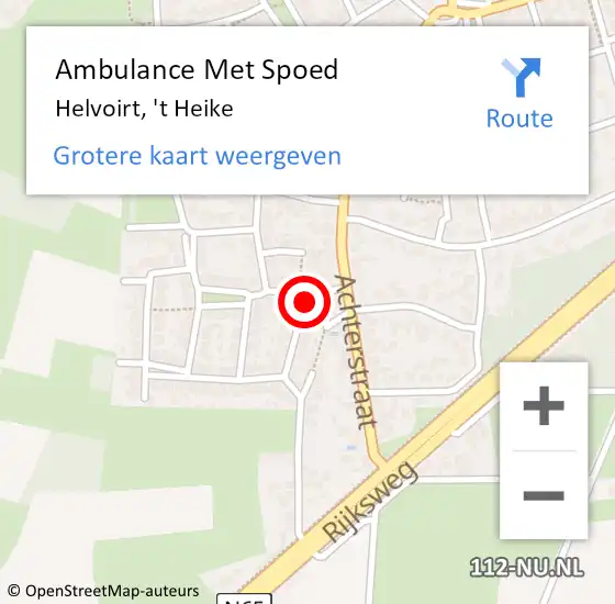 Locatie op kaart van de 112 melding: Ambulance Met Spoed Naar Helvoirt, 't Heike op 28 september 2014 21:31