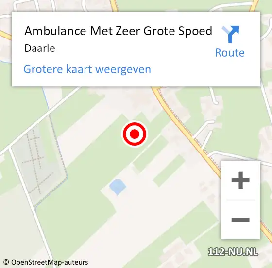 Locatie op kaart van de 112 melding: Ambulance Met Zeer Grote Spoed Naar Daarle op 12 maart 2024 02:42