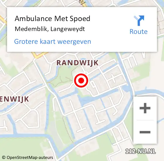 Locatie op kaart van de 112 melding: Ambulance Met Spoed Naar Medemblik, Langeweydt op 12 maart 2024 03:19