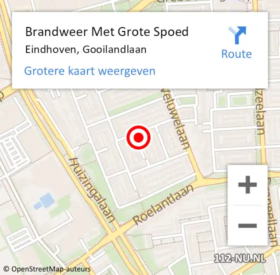 Locatie op kaart van de 112 melding: Brandweer Met Grote Spoed Naar Eindhoven, Gooilandlaan op 12 maart 2024 03:35