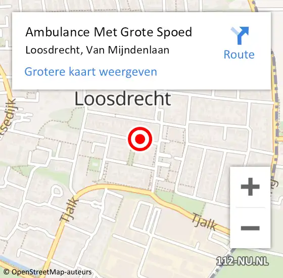 Locatie op kaart van de 112 melding: Ambulance Met Grote Spoed Naar Loosdrecht, Van Mijndenlaan op 28 september 2014 21:37