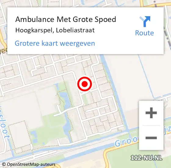 Locatie op kaart van de 112 melding: Ambulance Met Grote Spoed Naar Hoogkarspel, Lobeliastraat op 12 maart 2024 06:12