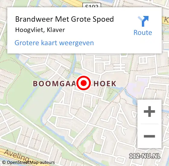 Locatie op kaart van de 112 melding: Brandweer Met Grote Spoed Naar Hoogvliet, Klaver op 12 maart 2024 07:00