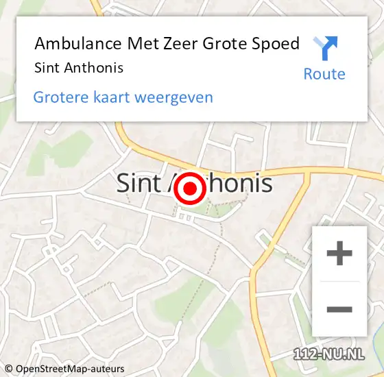 Locatie op kaart van de 112 melding: Ambulance Met Zeer Grote Spoed Naar Sint Anthonis op 12 maart 2024 07:01