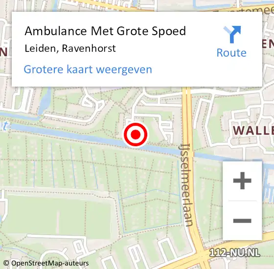 Locatie op kaart van de 112 melding: Ambulance Met Grote Spoed Naar Leiden, Ravenhorst op 12 maart 2024 07:18