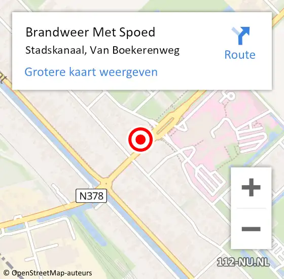 Locatie op kaart van de 112 melding: Brandweer Met Spoed Naar Stadskanaal, Van Boekerenweg op 12 maart 2024 07:51