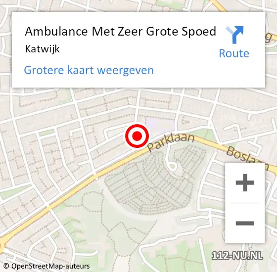 Locatie op kaart van de 112 melding: Ambulance Met Zeer Grote Spoed Naar Katwijk op 12 maart 2024 08:06