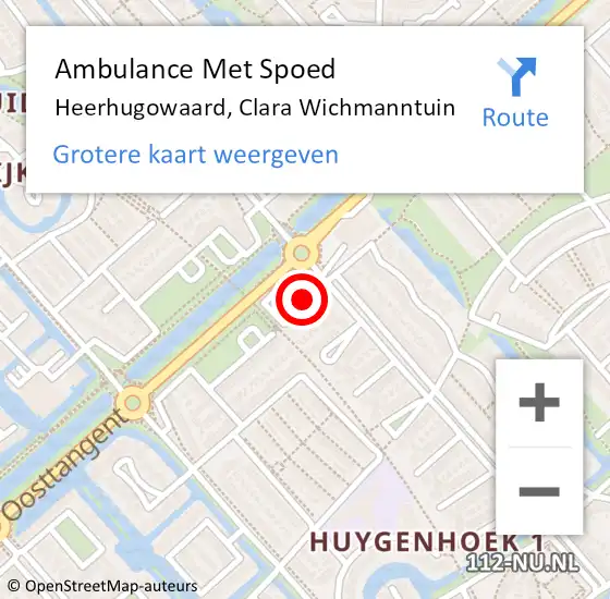 Locatie op kaart van de 112 melding: Ambulance Met Spoed Naar Heerhugowaard, Clara Wichmanntuin op 12 maart 2024 08:34