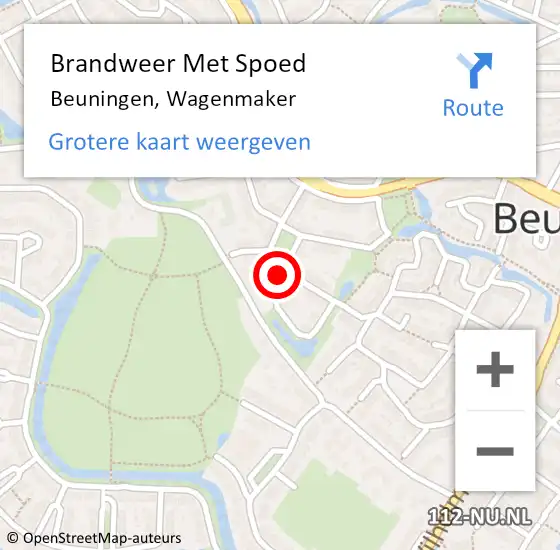 Locatie op kaart van de 112 melding: Brandweer Met Spoed Naar Beuningen, Wagenmaker op 12 maart 2024 08:41