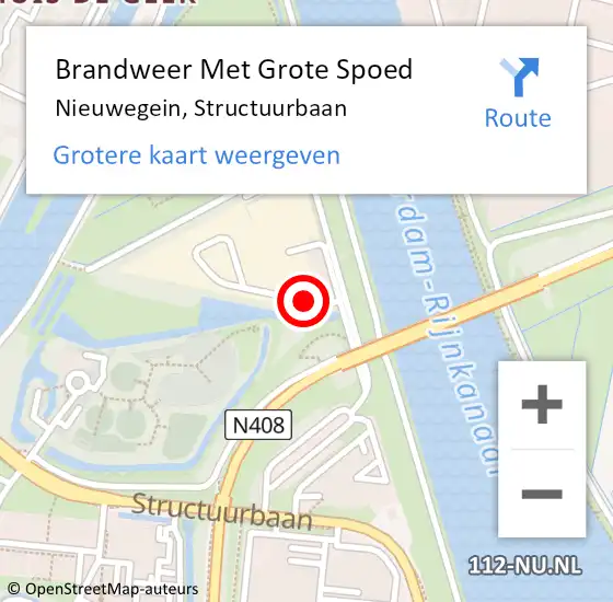 Locatie op kaart van de 112 melding: Brandweer Met Grote Spoed Naar Nieuwegein, Structuurbaan op 12 maart 2024 08:52