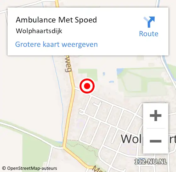 Locatie op kaart van de 112 melding: Ambulance Met Spoed Naar Wolphaartsdijk op 12 maart 2024 09:08