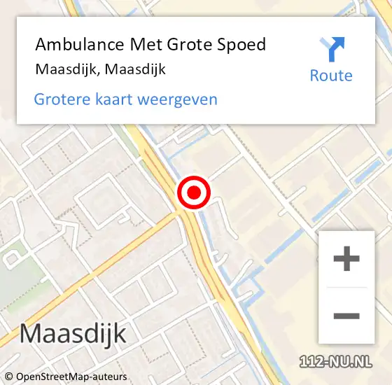 Locatie op kaart van de 112 melding: Ambulance Met Grote Spoed Naar Maasdijk, Maasdijk op 12 maart 2024 09:15