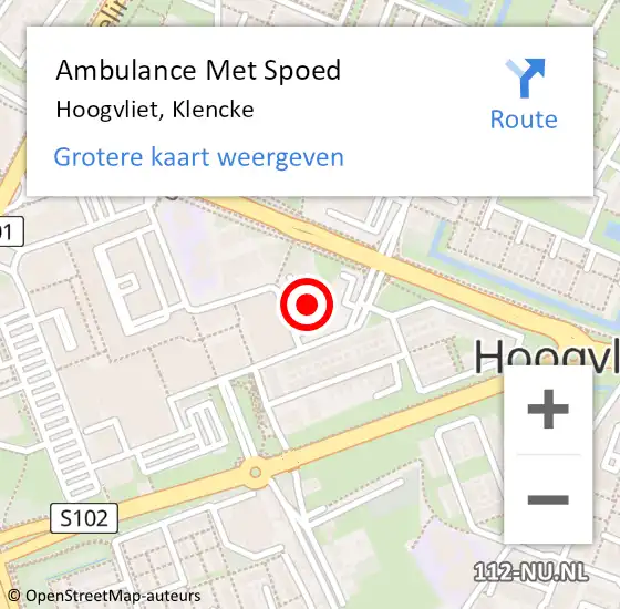 Locatie op kaart van de 112 melding: Ambulance Met Spoed Naar Hoogvliet, Klencke op 12 maart 2024 09:34