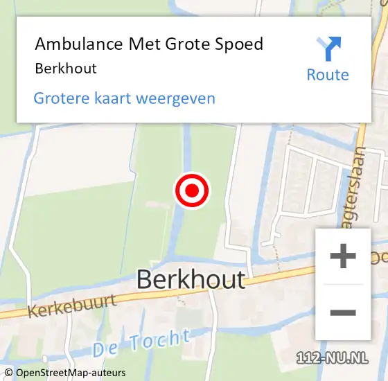 Locatie op kaart van de 112 melding: Ambulance Met Grote Spoed Naar Berkhout op 12 maart 2024 10:00