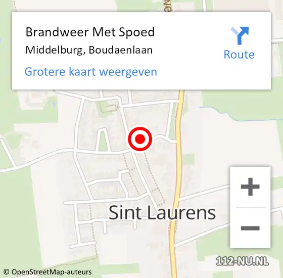 Locatie op kaart van de 112 melding: Brandweer Met Spoed Naar Middelburg, Boudaenlaan op 12 maart 2024 10:14