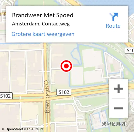 Locatie op kaart van de 112 melding: Brandweer Met Spoed Naar Amsterdam, Contactweg op 12 maart 2024 10:18